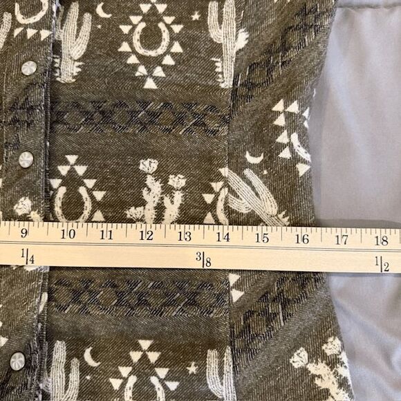 Outback Trading Co Fay Pearl Snap Blanket Shirt Olive Green Western Size Small - Picture 13 of 16